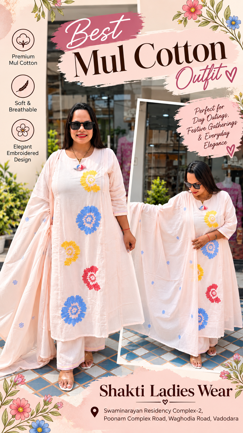 Floral print Anarkali